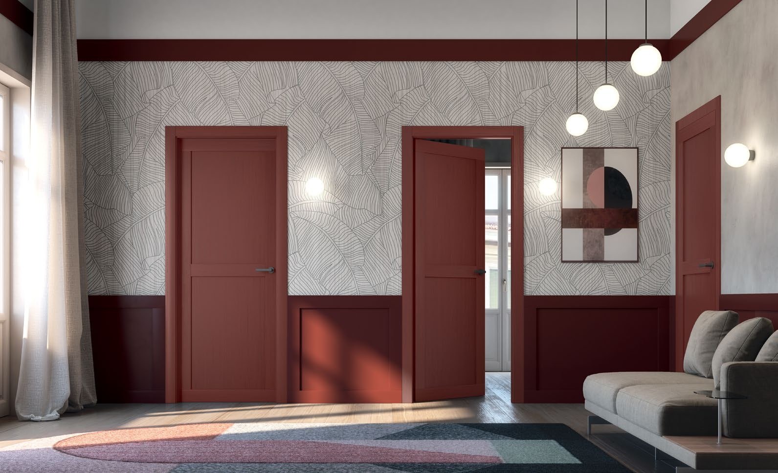 Porte intérieure dans un intérieur architectural
