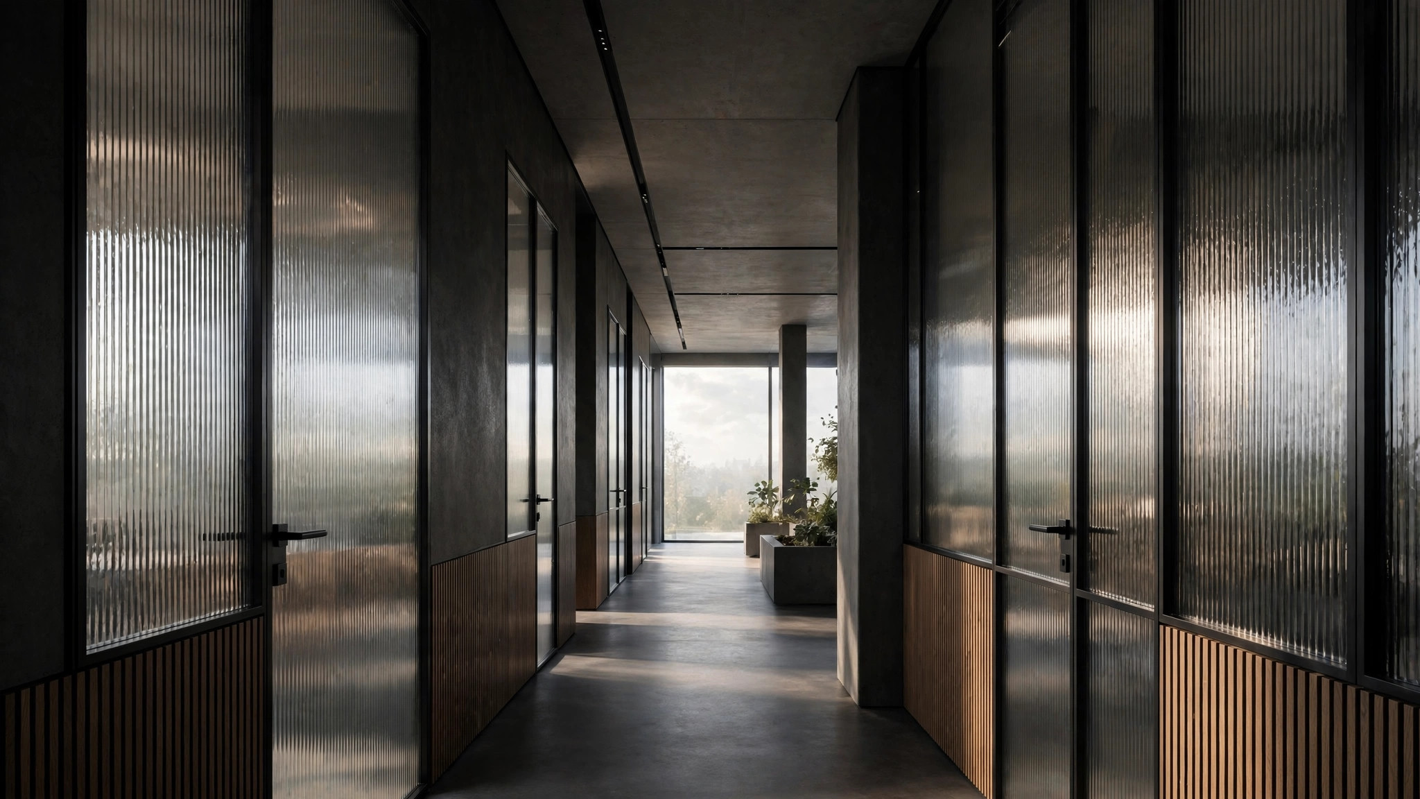 Custom architectural office door assembly