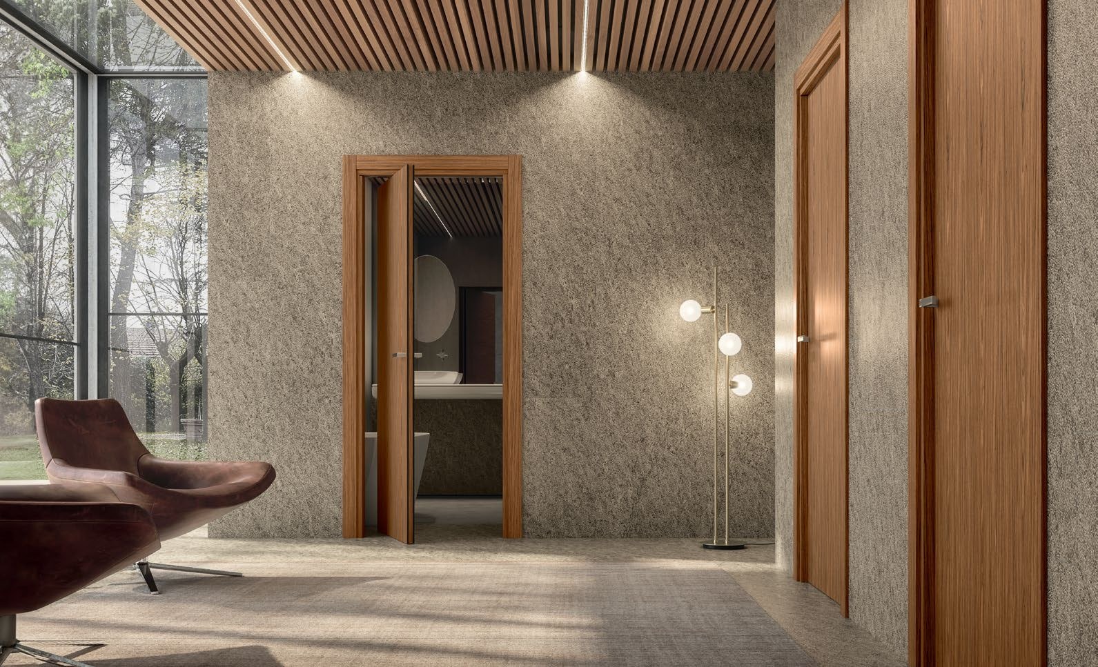 Porte intérieure dans un intérieur architectural