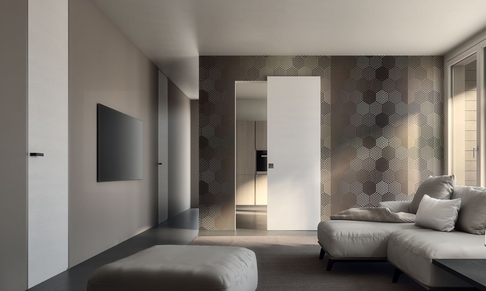 Porte intérieure dans un intérieur architectural