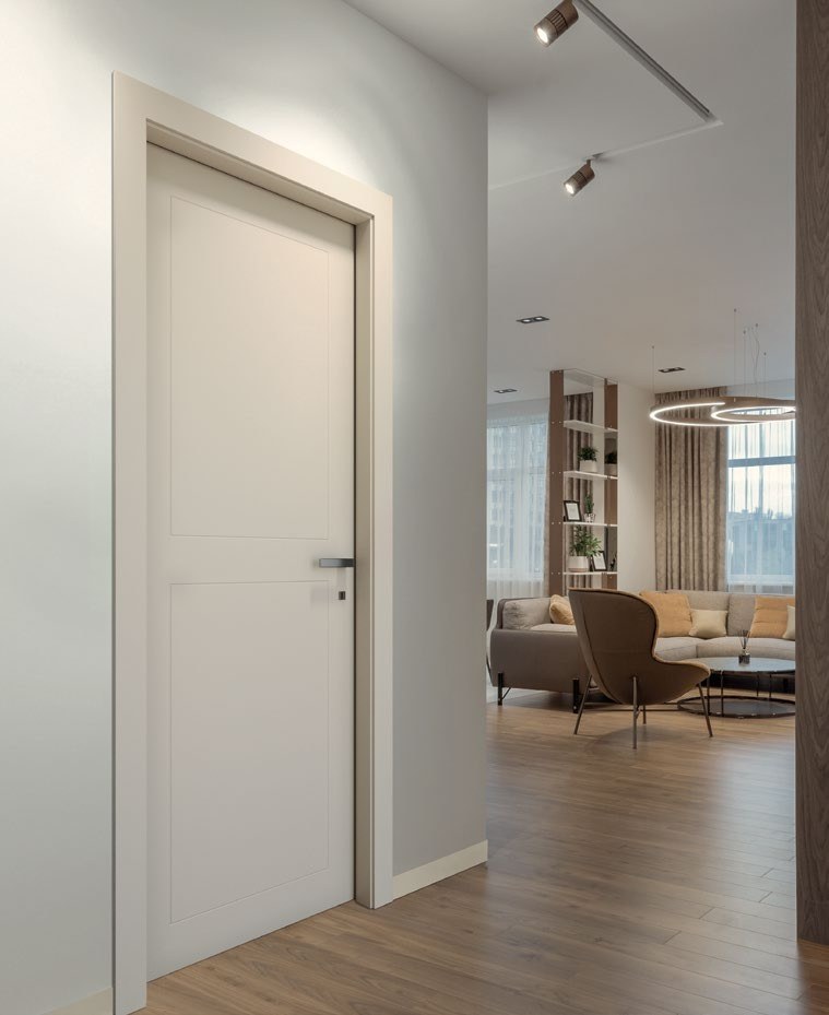 Porte intérieure dans un intérieur architectural