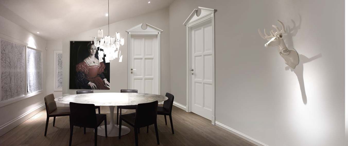 Salle à manger avec éclairage design